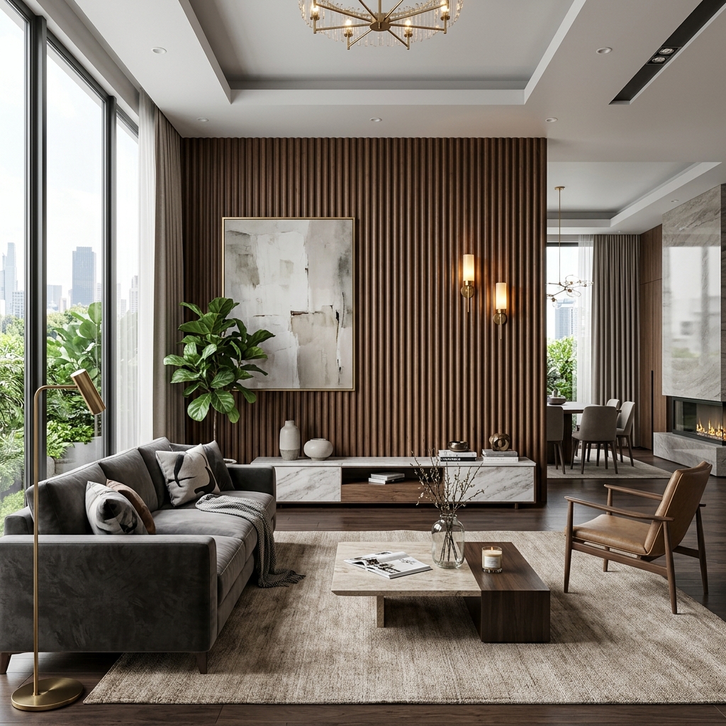 Hệ vách ốp tường lam sóng / vách ốp veneer